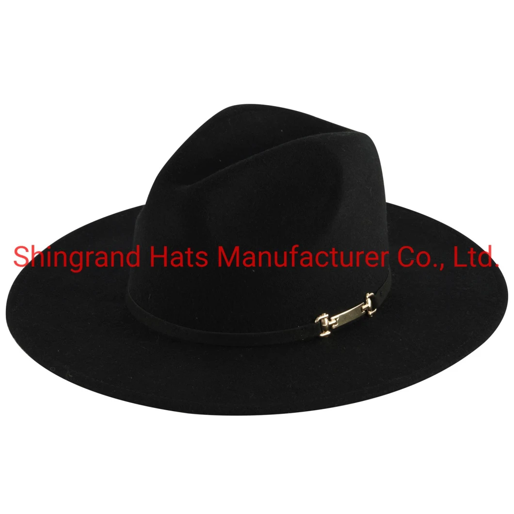 100% Rws Wool Felt Panama Winter Flat Plain Hat