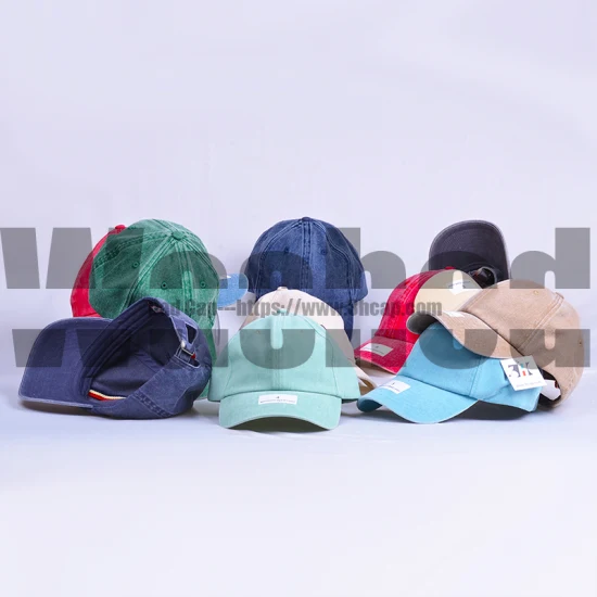 Berretti da baseball Gorras in cotone vintage tinta unita regolabili a 6 pannelli Cappellini per papà lavati non strutturati vuoti